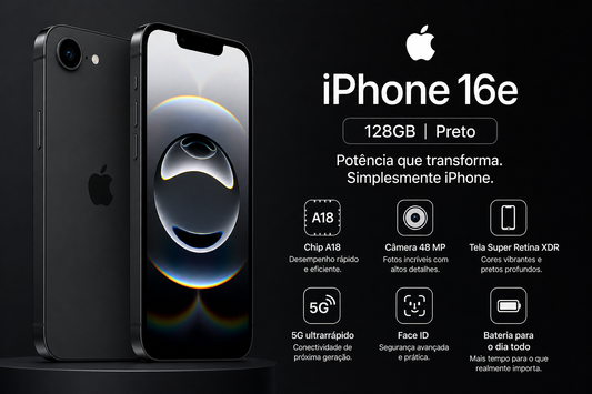 iPhone 16e 128 cor: preto