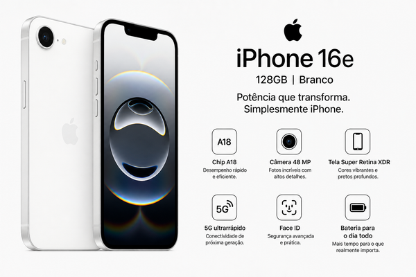 iPhone 16e 128gb cor: branco